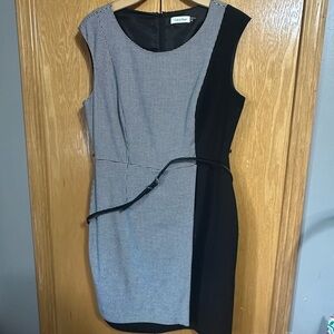 Calvin Klein black and white dress
